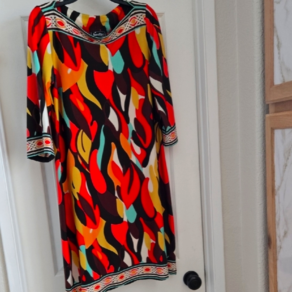 Colorful Abstract Print Dress - Picture 6 of 6